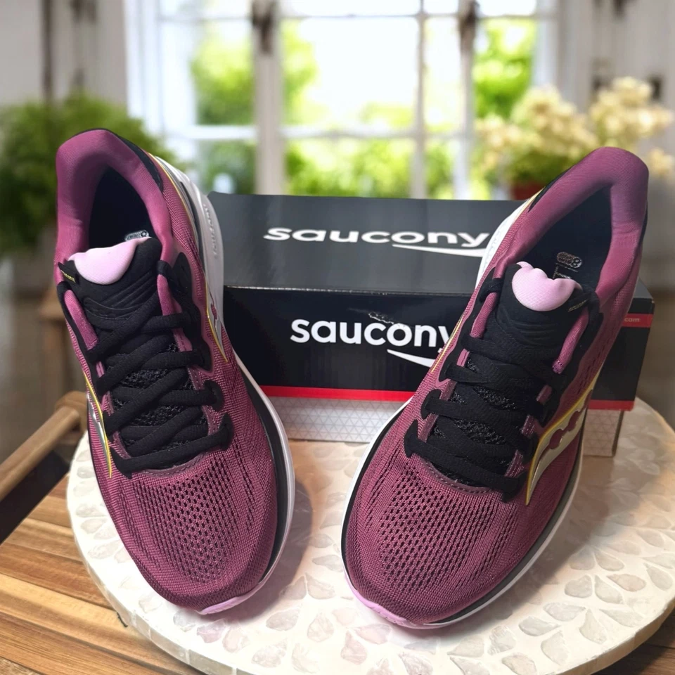 Saucony Womens Ride 14 Supportive Running Shoe 6.5 Quartz/Vizigold NEW - Image 3 of 4