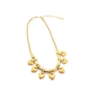 Vintage Gold Egyptian Revival Charm Necklace Choker Collar Costume Jewelry