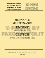 1950-1969 Dodge M37 Motor Und Kupplung Umbau Shop Manuell TM91840A Service Buch
