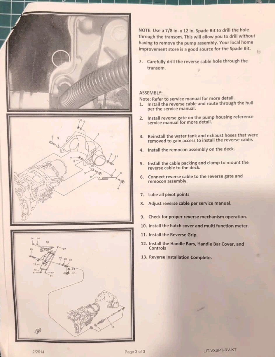 Yamaha VX Sport Reverse Kit 2010-2014 VX Sport MWV-VXSPT-RV-KT