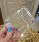 Vintag Pyrex 501-C Replacement LID ONLY Ribbed Glass for Refrigerator Dish 501-B