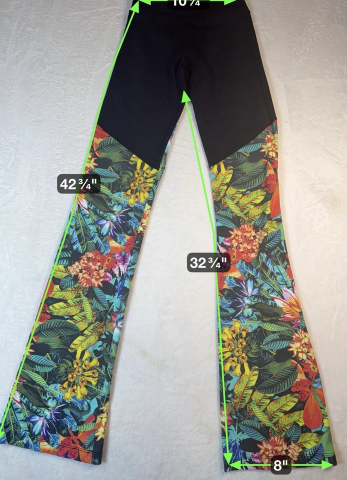 Женские расклешенные брюки Margarita Supplex без застежек для йоги размер 2 черные разноцветные! - Изображение 2 из 4