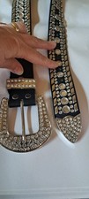 Womens RHINESTONE BLING COWGIRL LADIES WESTERN BELT Rodeo Cowgirl Lrg