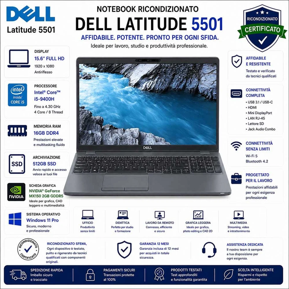 Dell Latitude 5501 · i5-9400H · 16GB · 512GB