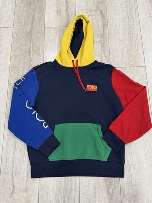 Ralph Lauren Polo Hi Tech Hoodie Sweater Men Medium Colorblocked Retro 2018