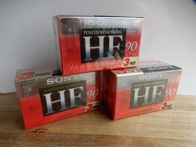 3 x 3 SONY HF 90 TYP 1 AUDIO LEERKASSETTEN MC TAPES JAPAN NEU OVP 80er JAHRE