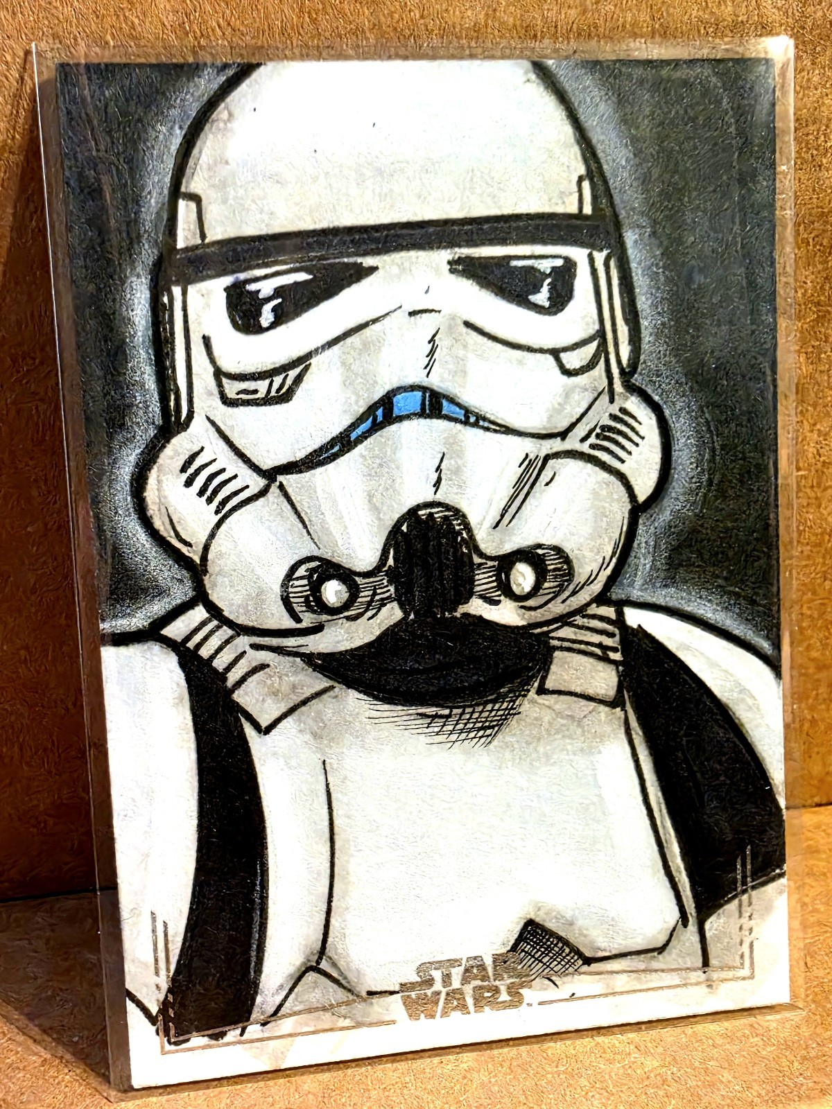 Topps Star Wars Sketch Card Stormtrooper 1/1 Original Art Reece Finlay Signed
