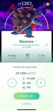Pokemon Level 50 Non Shiny Gigantamax Blastoise Dark Sky Background Go