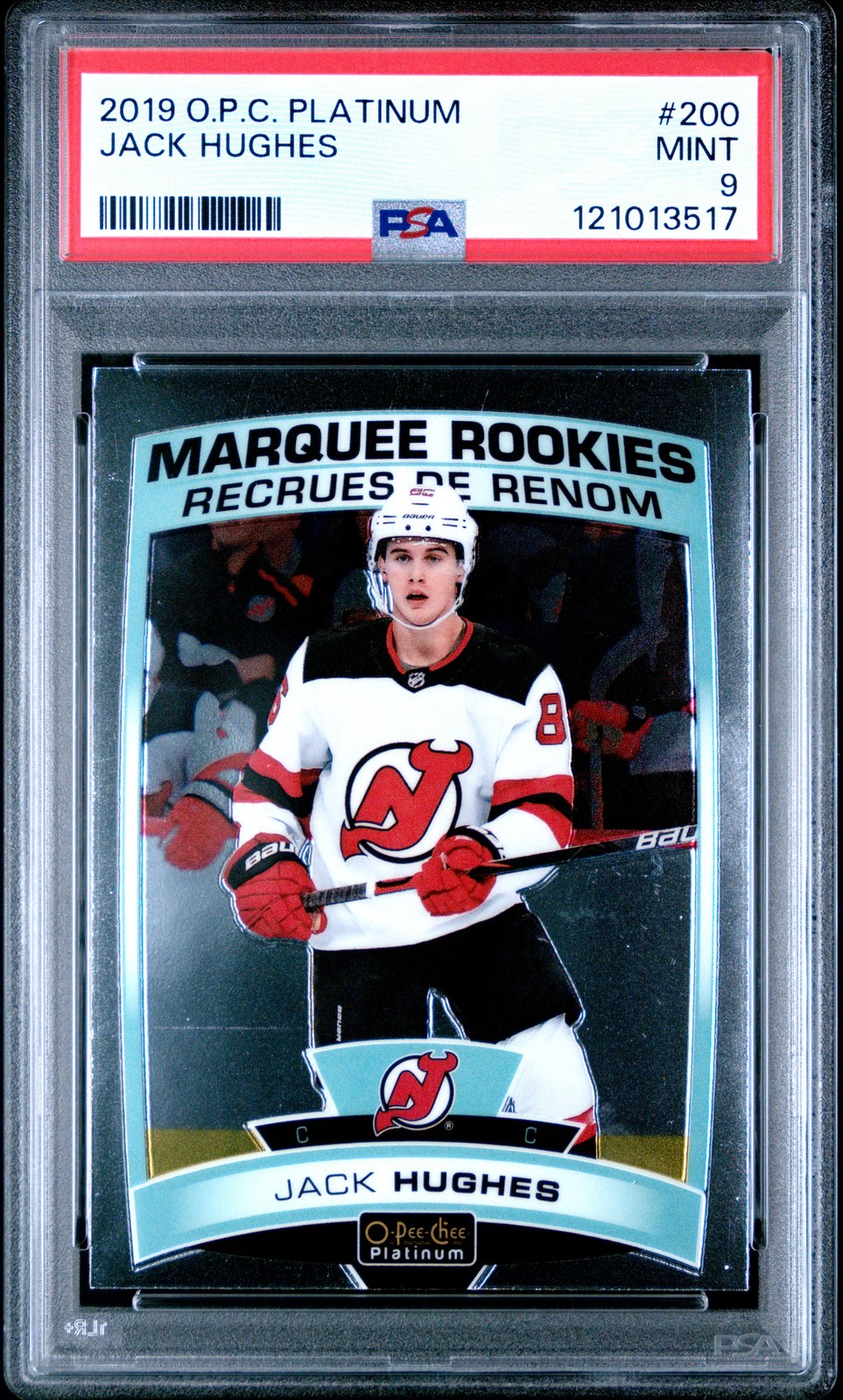 2019 O-PEE-CHEE PLATINUM #200 JACK HUGHES PSA 9