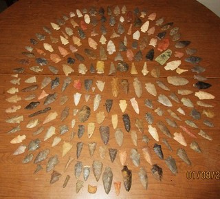 Great Collection of 202 Nice Colorful Higher Quality Authentic Indian Arrowheads