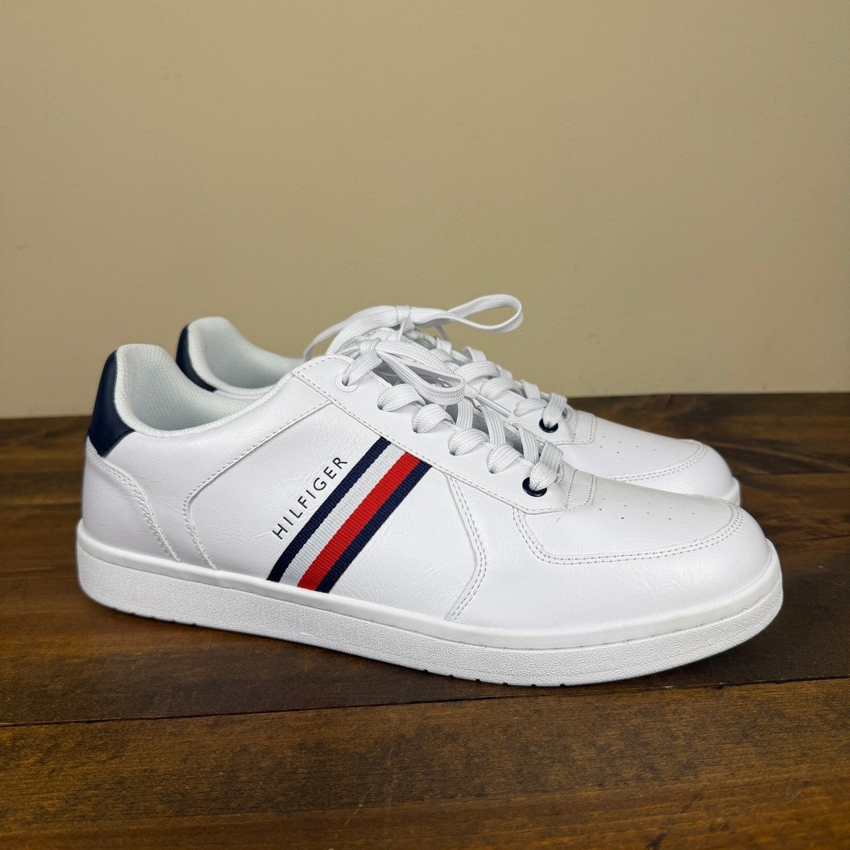 Hilfiger White Tommy Hilfiger Herren Essential Leather Cupsole 