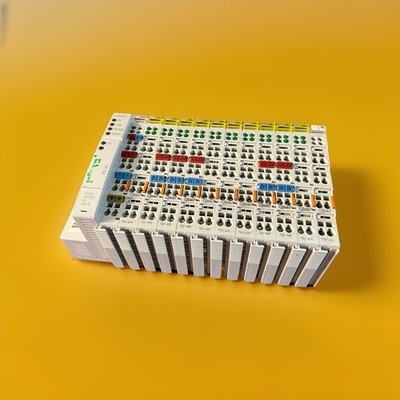 Wago 750-342 Ethernet Feldbus, 10x 750-409 Digital Input Module, and 750-600 End