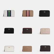 NWT COACH MEDIUM ID ZIP AROUND WALLET