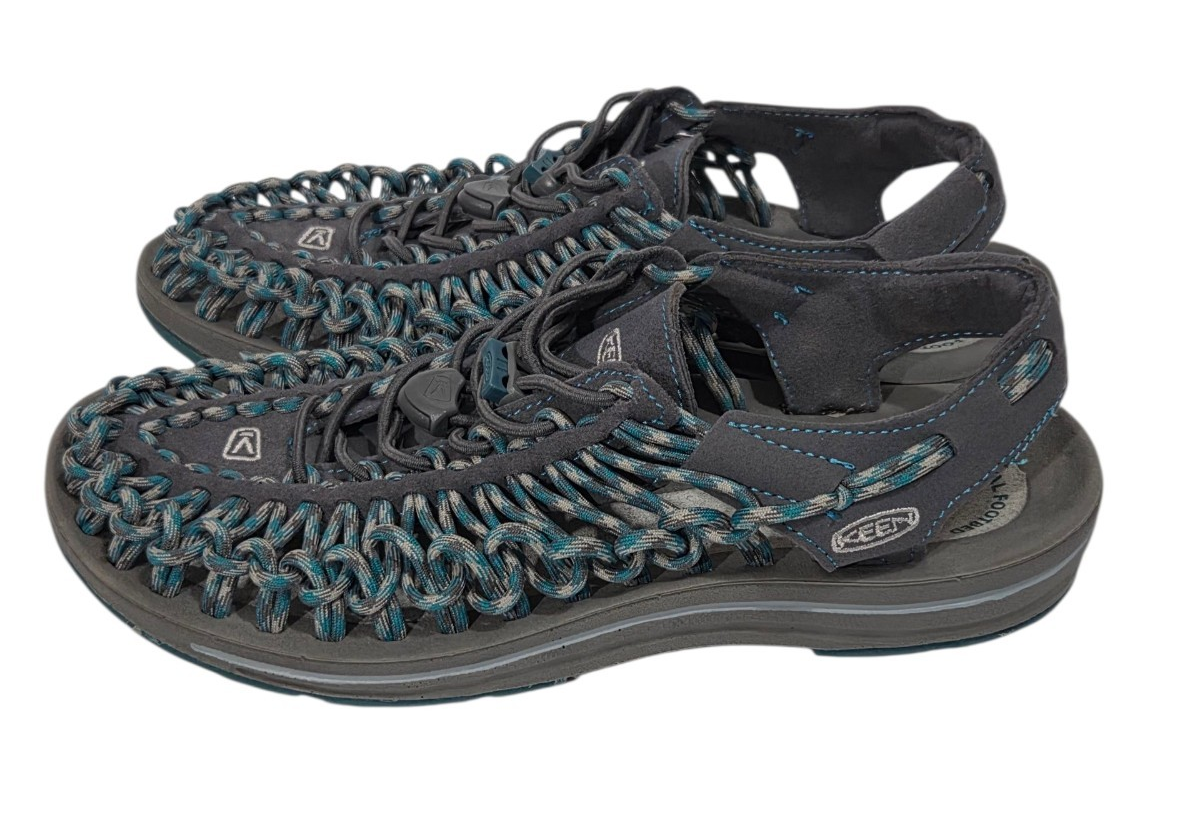 Keen Uneek sandali acqua intrecciati scarpe in corda elastica da donna taglia 8 grigio acqua