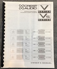 Crest Audio Professional Power Amplifiers Owner’s Manual V Series, Vs Series