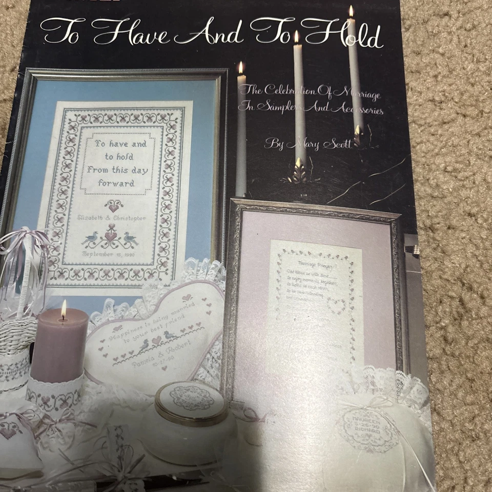 Lot Of 2 Cross Stitch Wedding Marriage Lasting Gift Cherished Decoration Unused - Image 2 of 4