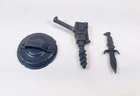 Vintage 1988 TMNT Bebop Complete Set of 3 Gray Acessories Weapons Parts Lot Toy
