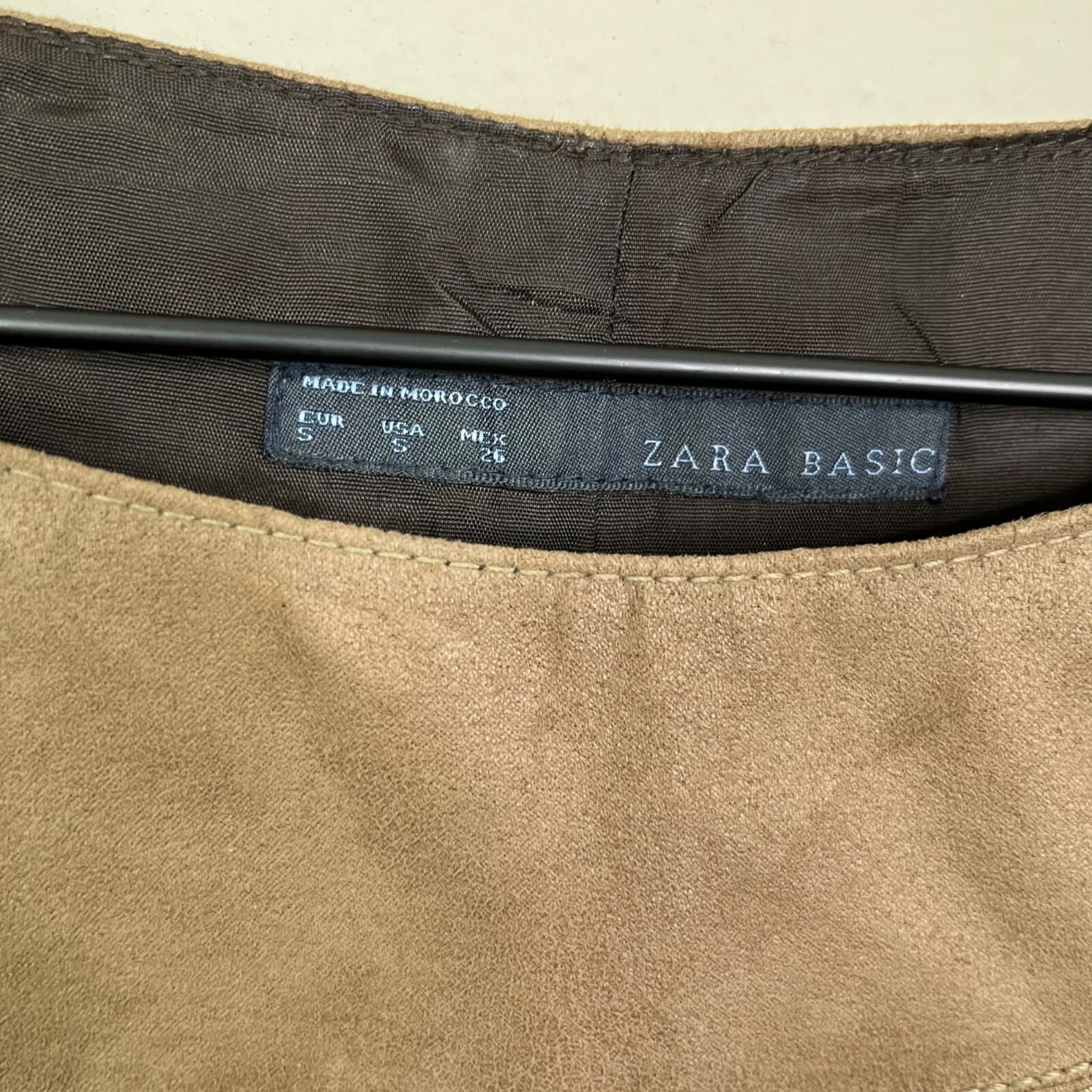 Zara Basic Women’sFaux Suede Brown Shift Dress Si… - image 5