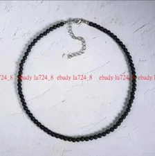 Lava Rock Choker Delicate Stone Beads Necklace Crystal Dainty Choker 4mm 18"