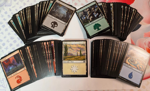 500 Magic The Gathering MTG Basic Land Cards - 100 of Each Color and Bonus Cards - Picture 2 of 2