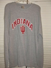 INDIANA HOOSIERS SHIRT LONG SLEEVE GRAY THERMAL SHIRT MEN'S XL $20 OFF NWT