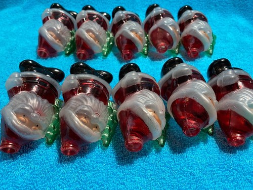 VTG Christmas Lot of 10 Hard Plastic Santa String Light Covers. Covers Only. - Picture 9 of 18