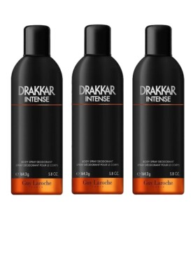 *PACK OF 3* DRAKKAR INTENSE By Guy Laroche for Men DEODORANT BODY SPRAY 5.8 oz
