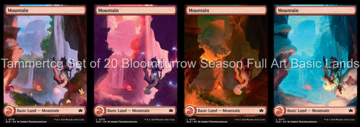 20x Foil Bloomburrow 4 Seasons Full Art Land Set Magic the