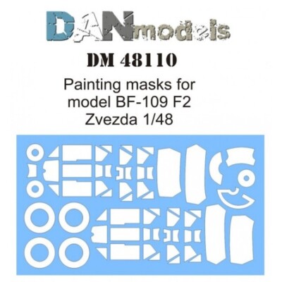 DanModels 48110 Scale 1:48 Painting Masks for Plastic Model Kit BF-109 F2 Zvezda