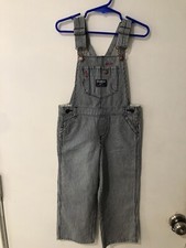 OSH eKOSH B'GOSH - GIRLS 4T - Striped OVERALLS W FRONT POCKET