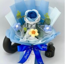 Knitted Flower Bouquet Crochet Flower Bouquet Anniversary Birthday Girlfriend