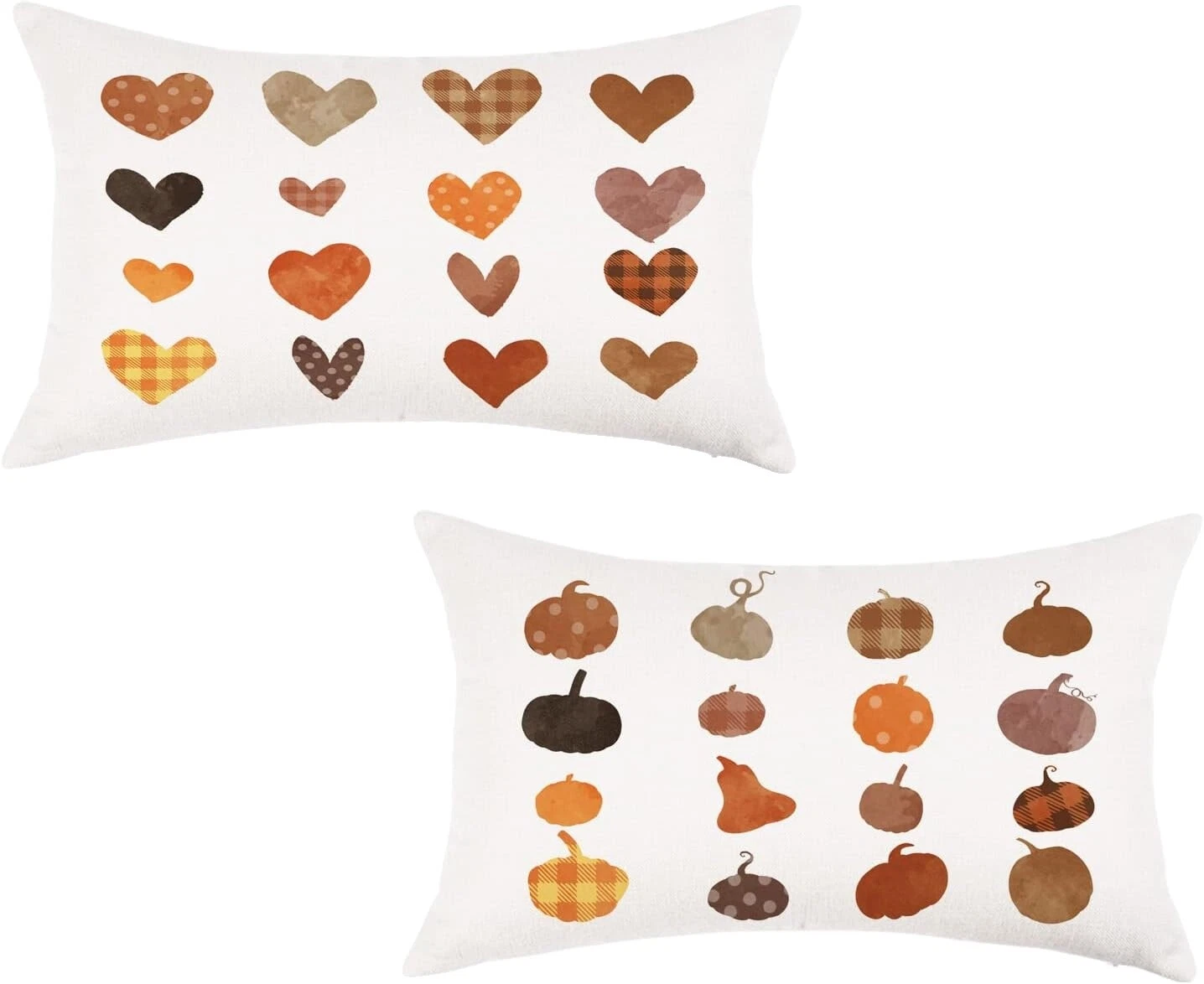 Plaid 100% Polyester Heart Home Décor Pillows
