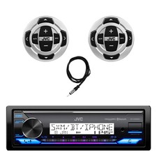 JVC in-Dash Marine USB Bluetooth Receiver, 2x Wired Remote Control, 22" Antenna