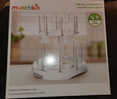 Munchkin Baby Bottle Drying Rack High Capacity Dryer Drains Max 16