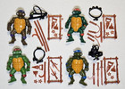 New Listing1988 Tmnt 100% Complete Set Of 4 Turtles & Weapons Ninja Turtles Hard Heads-Read