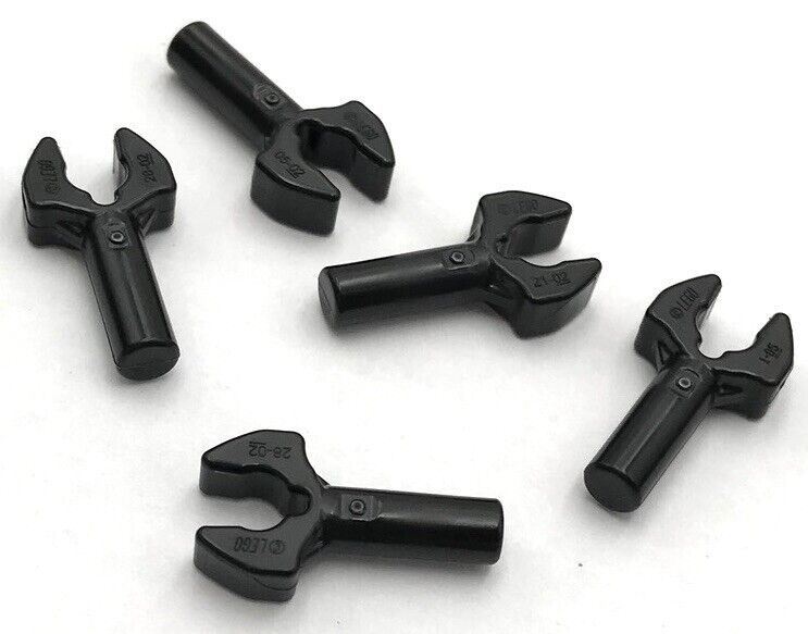 Lego 5 New Black Bar 1L w/ Clip Mechanical Claw Cut Edges Lego 5 New Black Bar 1L w/ Clip Mechanical Claw Cut Edges
