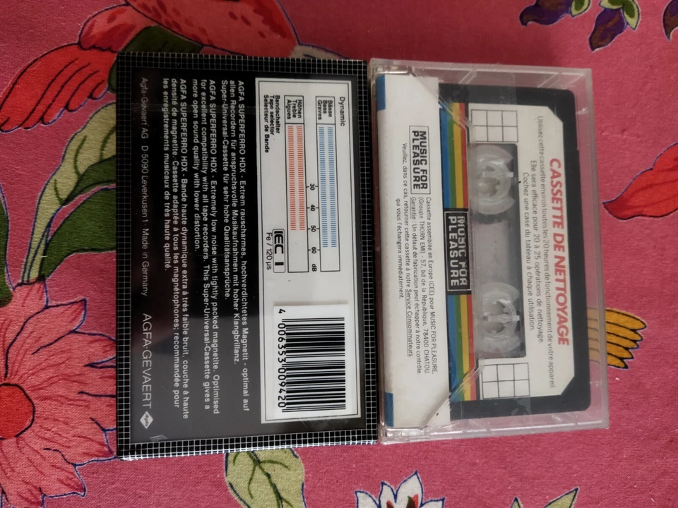 Lot Cassette Audio Vierge Agfa 60 Plus 6 Superferro Hdx Et Cassette De Nettoyage - Photo 2/4