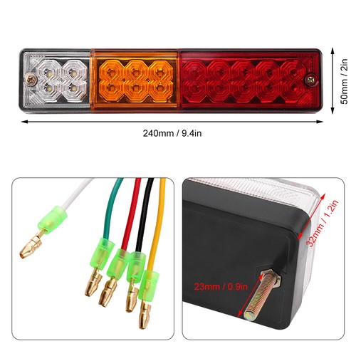 1 Pair 20 LED Trailer Truck Tail Light Stop Turn Brake Rear Lights Red Marker - Picture 8 of 12