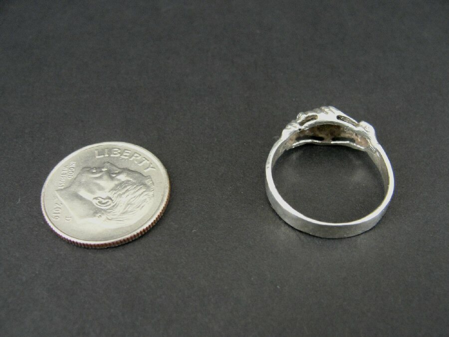 Ring Silver Hands Shaking Hand Shake Band Sterling 925 Size Band