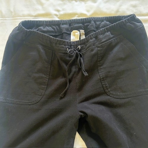 Onque Casuals Ladies Pants Medium Black Tie Waist Hem Detail - Picture 3 of 9