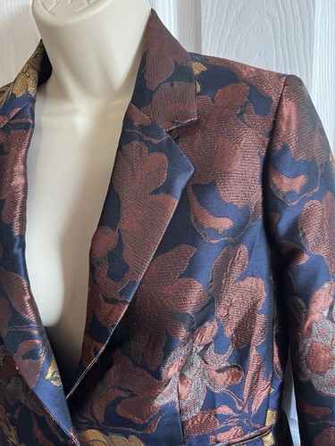 Women's Next Petite Blazer Navy Blue, Gold, Bronze and Copper Size UK 10 - Picture 4 of 24