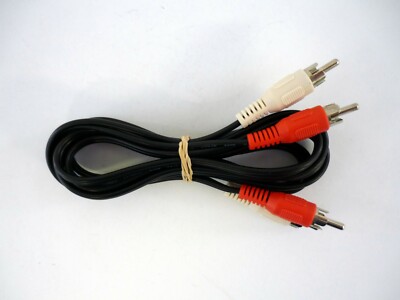 6ft 2 RCA Male to 2 RCA Male Cord Black Audio Video AV Cable