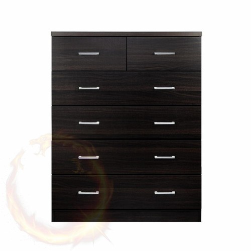 Artiss Tallboy 6 Drawers Storage Cabinet - Walnut - Picture 3 of 8