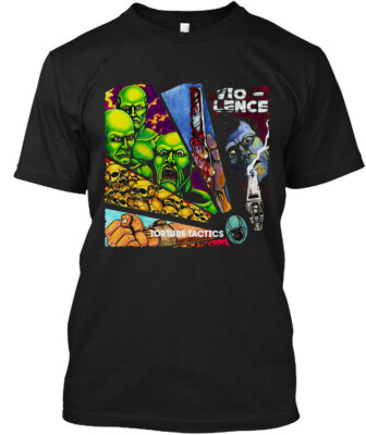 New POPULAR! Vio-lence Torture Tactics American Music Graphic Logo T-Shirt S-4XL