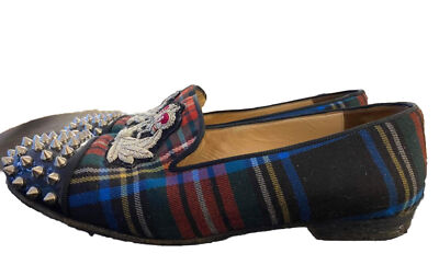 ?CHRISTIAN LOUBOUTIN ?Flat Tartan Plaid Woman Loafers 37  display picture 1