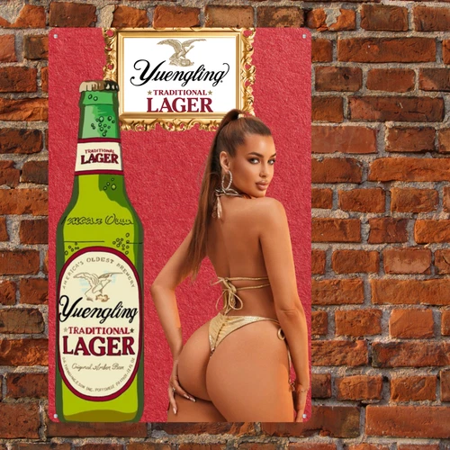 Vtg Style Yuengling Larger Beer Metal Sign Man cave Bar Pub Poster Metal Art