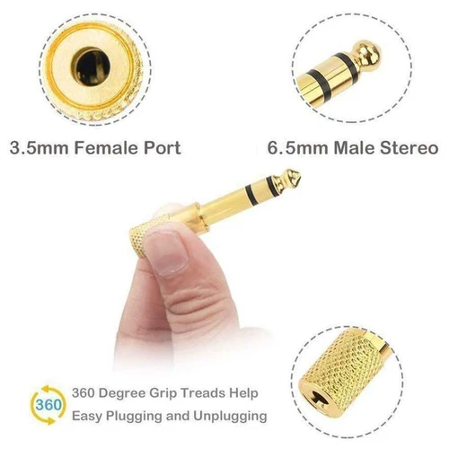 6.5mm 1/4" Male Plug To 3.5mm 1/8 Inch Female Jack Stereo Headphone Adapter - Picture 13 of 13