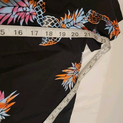 MATIX Shirt Mens L Short Sleeve Colorful Pineapple Print Button Up Black - Picture 5 of 6