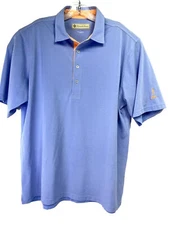 Donald Ross/MCA New York Embroidered Mens Large Blue Golf Polo Shirt (D9)