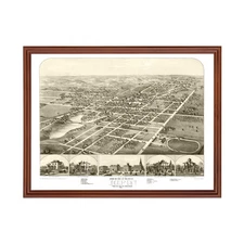 Old Map of Ripon, WI 1867 - Vintage Ripon Wisconsin Art